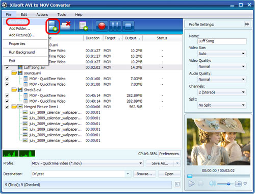 Xilisoft AVI to MOV Converter