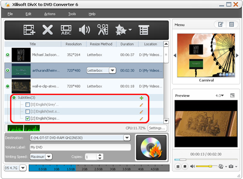 Xilisoft DivX to DVD Converter