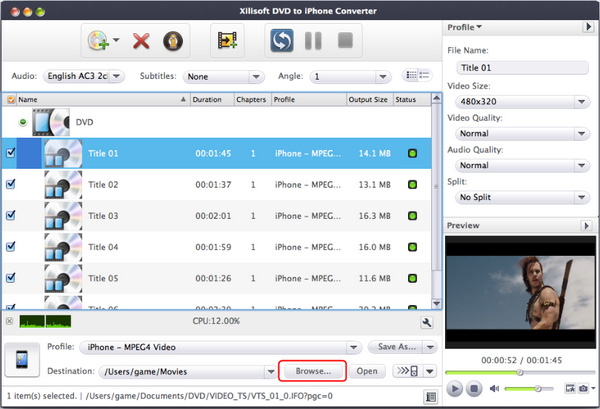 Xilisoft DVD to iPhone Converter for Mac