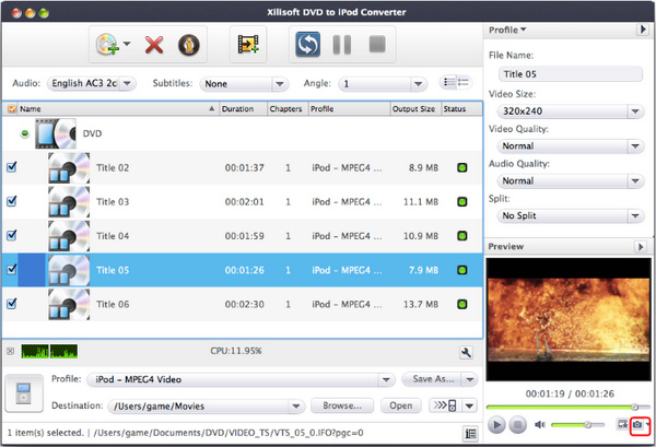 Xilisoft DVD to iPod Converter for Mac