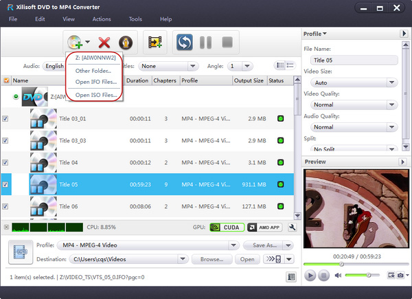 Xilisoft DVD to MP4 Converter