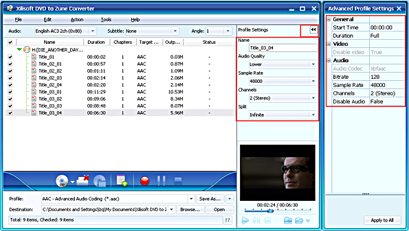 Xilisoft DVD to Zune Converter