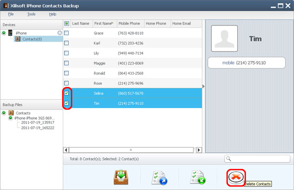 Xilisoft iPhone Contacts Backup