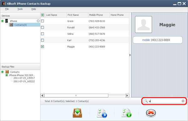 Xilisoft iPhone Contacts Backup