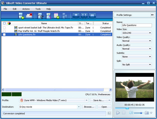 Convert videos to Zune, video converter, video to Zune converter
