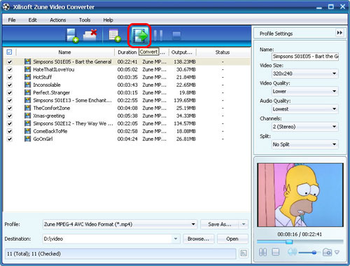 Convert video to Zune