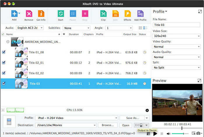 Xilisoft DVD to Video for Mac